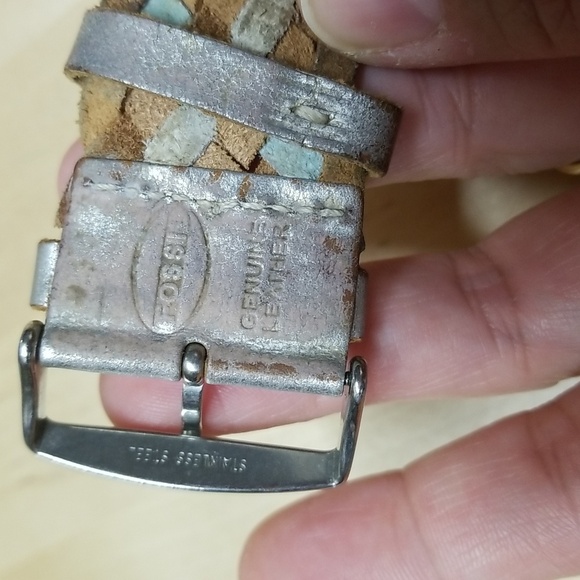 {Fossil} JR-8838 Leather Strap Stainless Steel Analog Watch - Picture 6 of 11